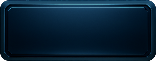 premium quality rectangular button background, 500x150 px, clean futuristic tech design, subtle gradients, beveled edges, slight inner glow, dark metallic blue tones, minimal and elegant, no text, no icon, transparent background.
In-Game asset.  2d.  High contrast.  No shadows
