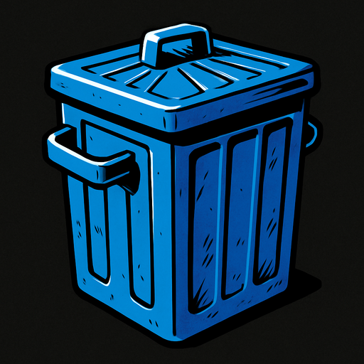 trashcan.
In-Game asset.  2d.  High contrast.  No shadows