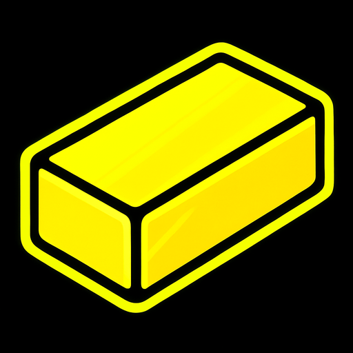 yellow neon rectangle block.
In-Game asset.  2d.  High contrast.  No shadows