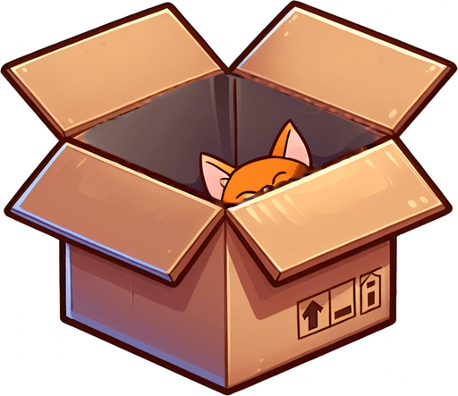 Cute cartoon line art ginger cat peeking from a box