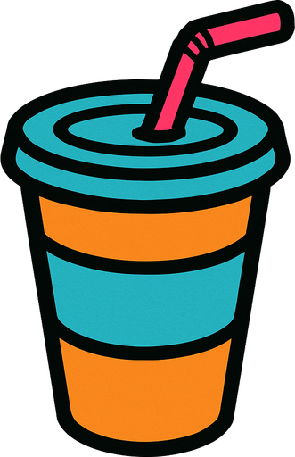 Cup with Straw.
In-Game asset.  2d.  High contrast.  No shadows