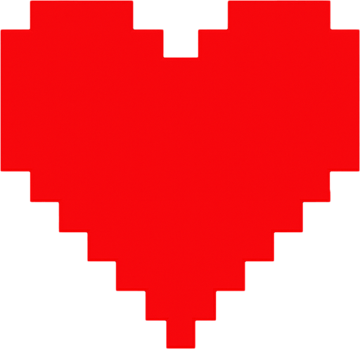 un corazon pixeleado al estilo de DELTARUNE u Undertale.
In-Game asset.  2d.  High contrast.  No shadows
