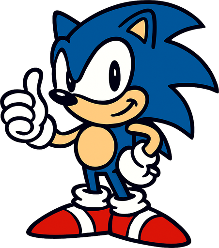SONIC.
In-Game asset.  2d.  High contrast.  No shadows