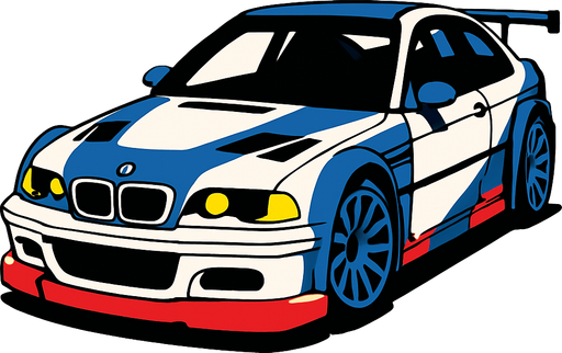 BMW M3 gtr.
In-Game asset.  2d.  High contrast.  No shadows