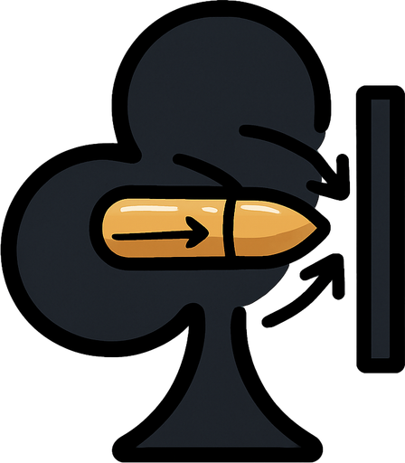 Just the club from this picture with an icon representing a bullet ricocheting from a wall in the center of it.