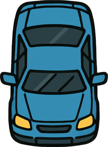 Top down car.
In-Game asset.  2d.  High contrast.  No shadows