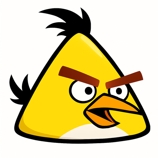 There is a yellow bird named Angry Birds Chuck, do that.
In-Game asset.  2d.  High contrast.  No shadows