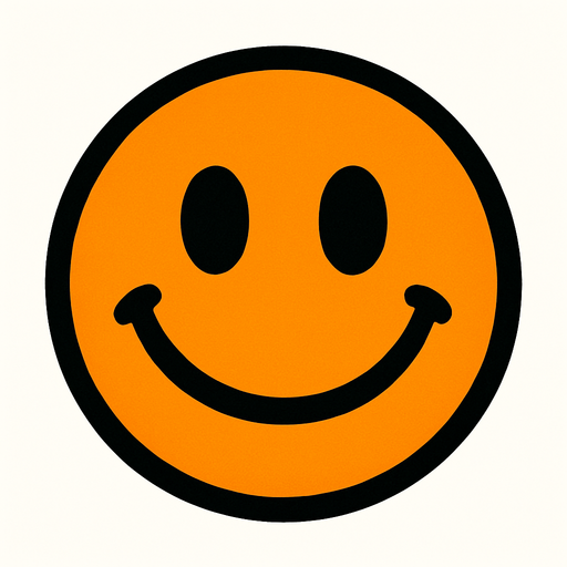 Orange smiley ball.
In-Game asset.  2d.  High contrast.  No shadows