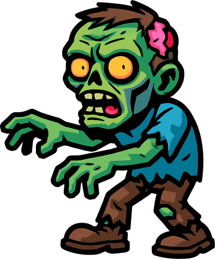 zombie.
In-Game asset.  2d.  High contrast.  No shadows