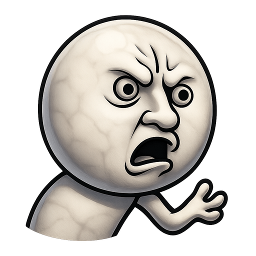 Head of white y u no meme. face shaped as a marble shaped face made in blender 3D. 
In-Game asset.  2d.  High contrast.  No shadows
