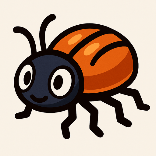 Küçük böcek.
In-Game asset.  2d.  High contrast.  No shadows