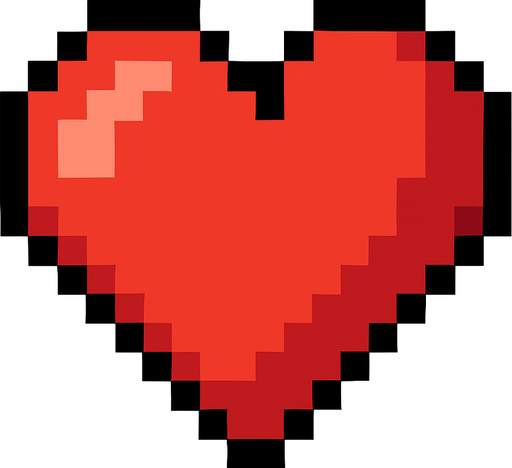 Piksel Kalp Resmi.
In-Game asset.  2d.  High contrast.  No shadows