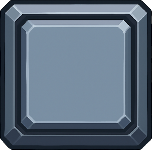 futuristic square tile, 3D look, topdown view, subtle shadowed edges, slightly beveled borders, solid clean style, metallic or sci-fi surface, not flat, looks like a cube seen from above, 76x76 pixel, on transparent background.
In-Game asset.  2d.  High contrast.  No shadows