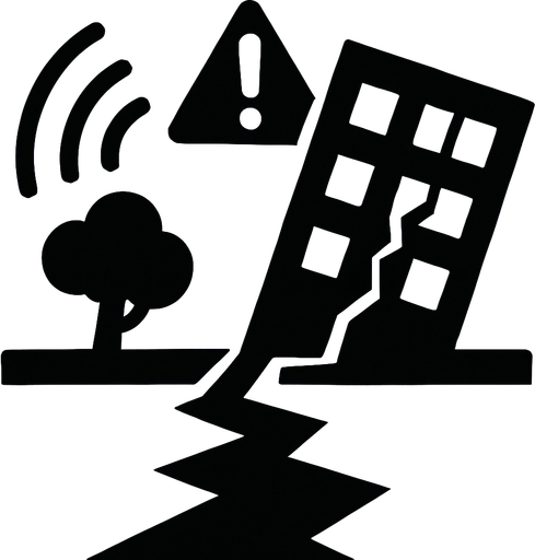 earthquake image.
In-Game asset.  2d.  High contrast.  No shadows