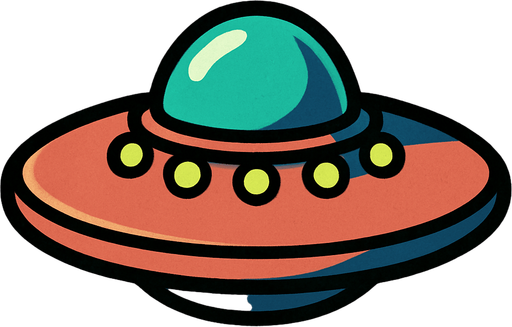 create an ufo without legs only frizby shape.
In-Game asset.  2d.  High contrast.  No shadows