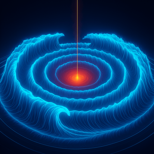 Variation hologram neon shockwave projection glowing tsunami wave expanding circles 3d waves