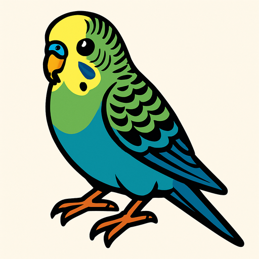Budgerigar.
In-Game asset.  High contrast.  No shadows