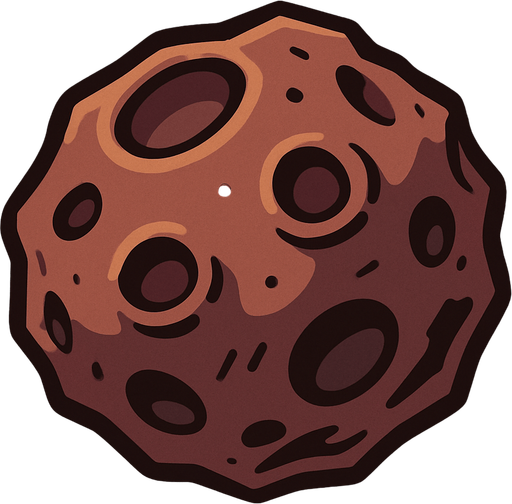 Asteroid.
In-Game asset.  2d.  High contrast.  No shadows