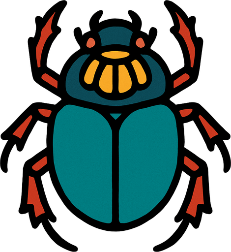 Scarabée.
In-Game asset.  2d.  High contrast.  No shadows