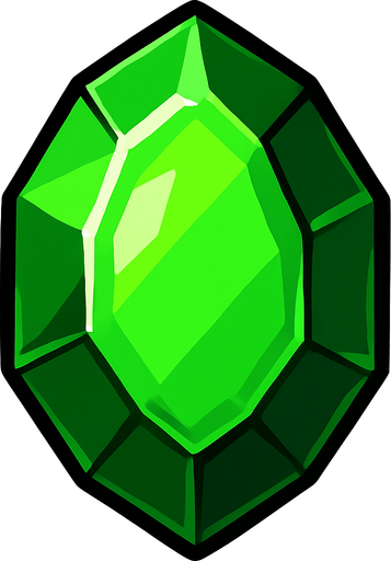 Gema verde.
In-Game asset.  2d.  High contrast.  No shadows