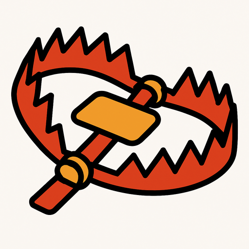 bear trap 1d.
In-Game asset.  2d.  High contrast.  No shadows