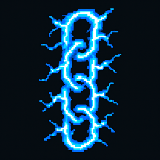 30x30 lightning chain.
In-Game asset.  2d.  High contrast.  No shadows