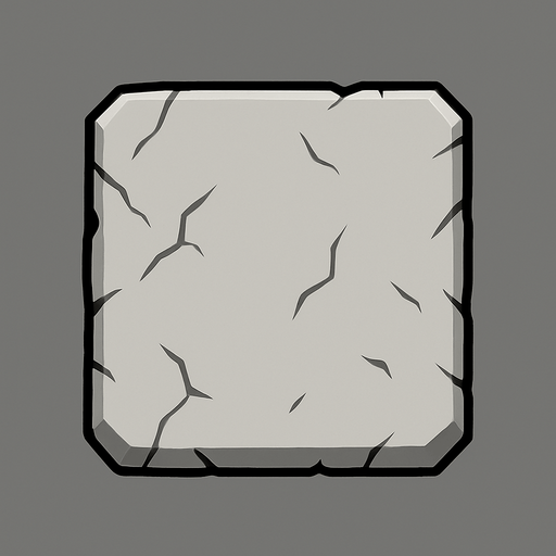 una roca regtangular en 2d de color gris claro.
In-Game asset.  2d.  High contrast.  No shadows