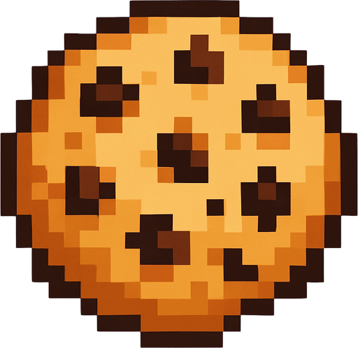 Pixel art  cookie.
In-Game asset.  2d.  High contrast.  No shadows