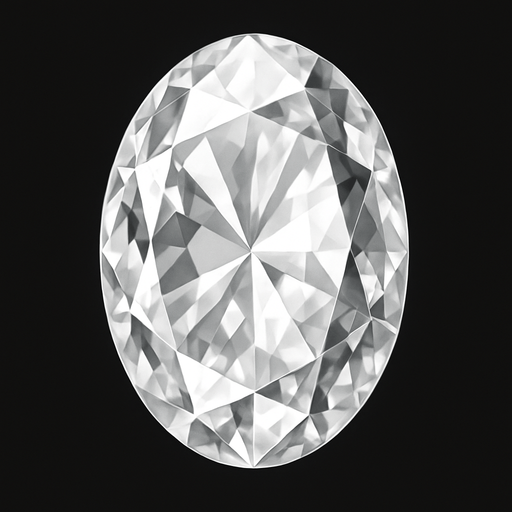 white gem realistic oval.
In-Game asset.  2d.  High contrast.  No shadows