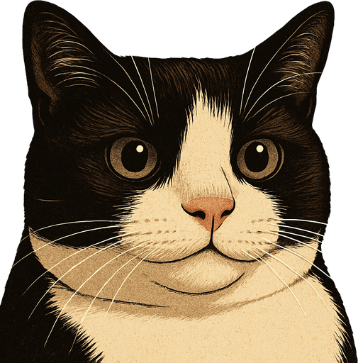 Not the hand with the cat.