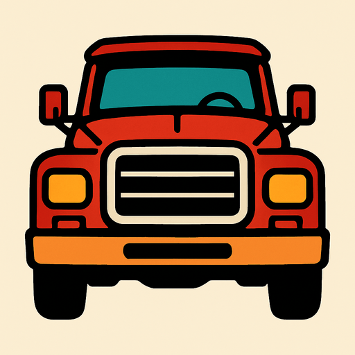 front view truck car.
In-Game asset.  2d.  High contrast.  No shadows