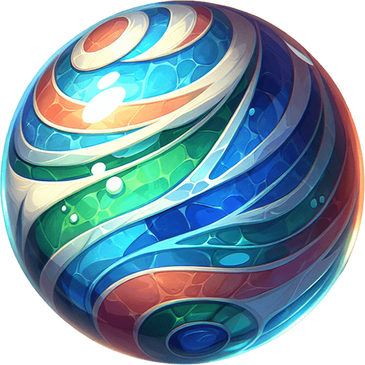 COLORED GLASS MARBLE.
Single Game Texture. In-Game asset. 2d. Blank background. High contrast. No shadows.