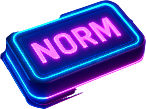 neon cyberpunk glowing NORM button blue pink futuristic videogame