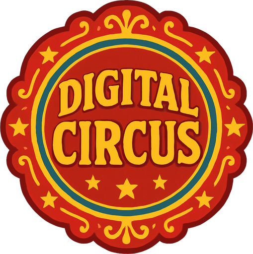 Amazing digital circus button.
In-Game asset.  2d.  High contrast.  No shadows