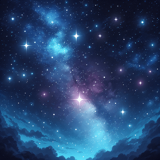 A starry sky background image. High resolution. 
Single Game Texture. In-Game asset. 2d. Blank background. High contrast. No shadows.