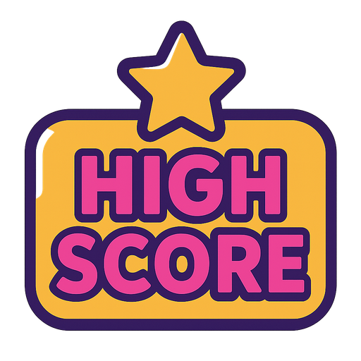 High score button.
In-Game asset.  2d.  High contrast.  No shadows