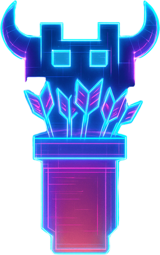 Neon cyberpunk quiver of arrows hologram