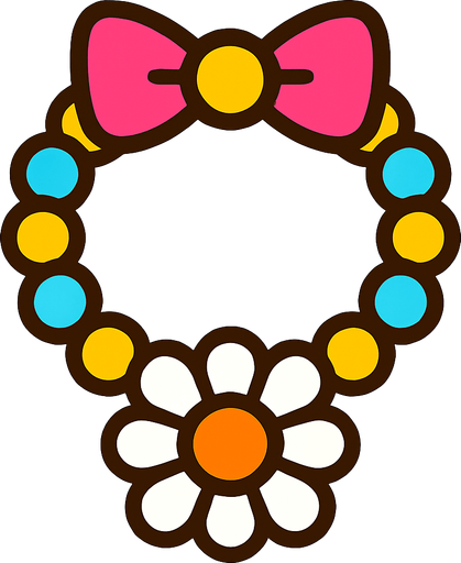 cute design accessory top view..
In-Game asset.  2d.  High contrast.  No shadows