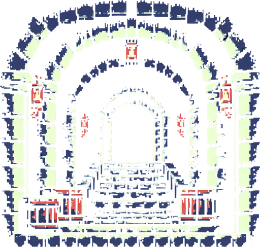 8 bit image dark castle corridor cartoon style.
Single Game Texture.  In-Game asset.  2d.  Blank background.  High contrast.  No shadows