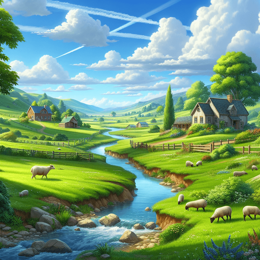 country side landscape.
video game style