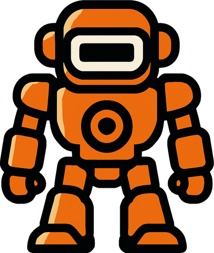 player robot.
In-Game asset.  2d.  High contrast.  No shadows