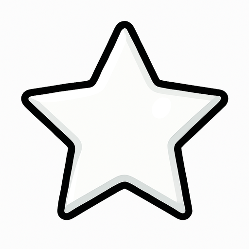 white shiny star.
In-Game asset.  2d.  High contrast.  No shadows