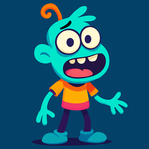 Garip bir oyun karakteri 3d pixar tarzı.
In-Game asset.  2d.  High contrast.  No shadows