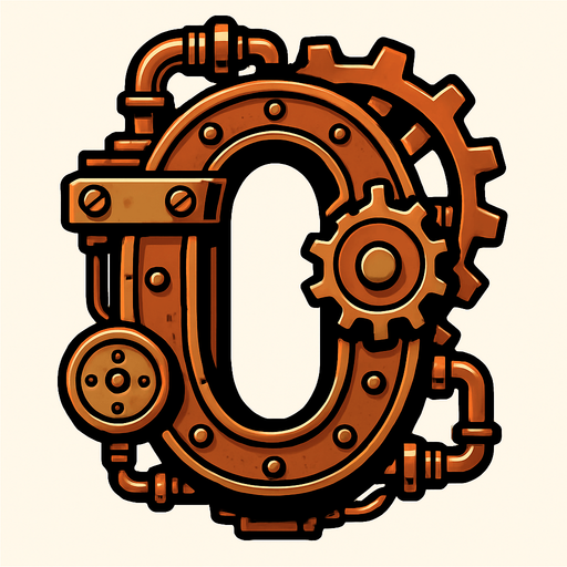 un 0 es estilo steampunk.
In-Game asset.  2d.  High contrast.  No shadows