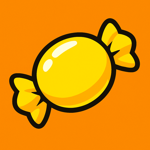 yellow candy.
In-Game asset.  2d.  High contrast.  No shadows