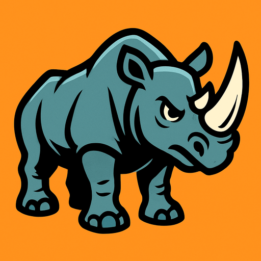 Rhino.
In-Game asset.  2d.  High contrast.  No shadows