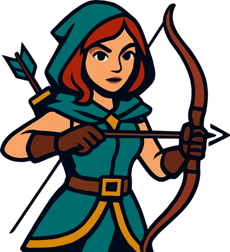 The woman's face is turned towards us.
In-Game asset.  2d.  High contrast.  No shadows