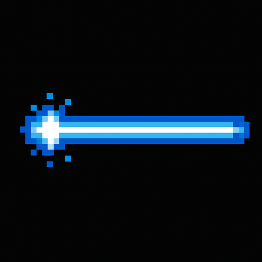 kalın piksel mavi lazer.
In-Game asset.  2d.  High contrast.  No shadows