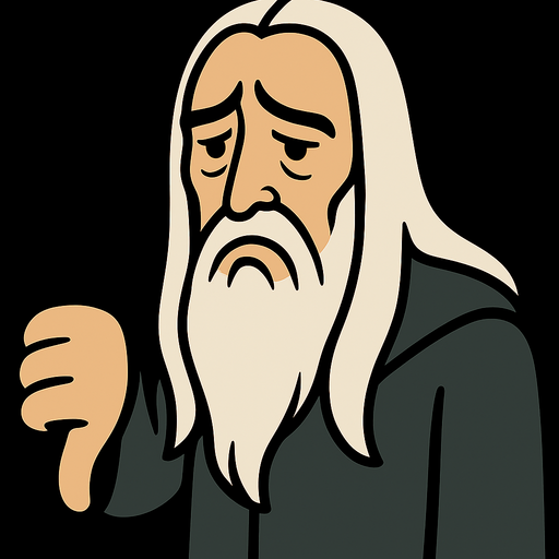 Tamamen aynı sanatsal formda ama parmağını aşağı indirip üzülen SARUMAN olacak