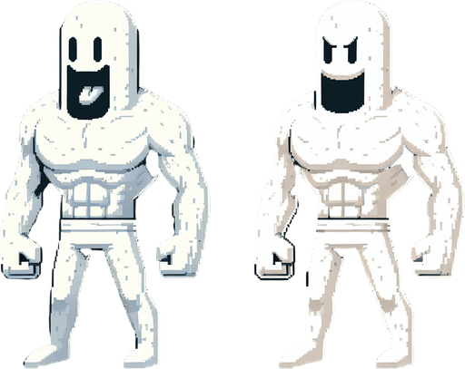 White enemy.
Single Game Texture. In-Game asset. 2d. Blank background. High contrast. No shadows.